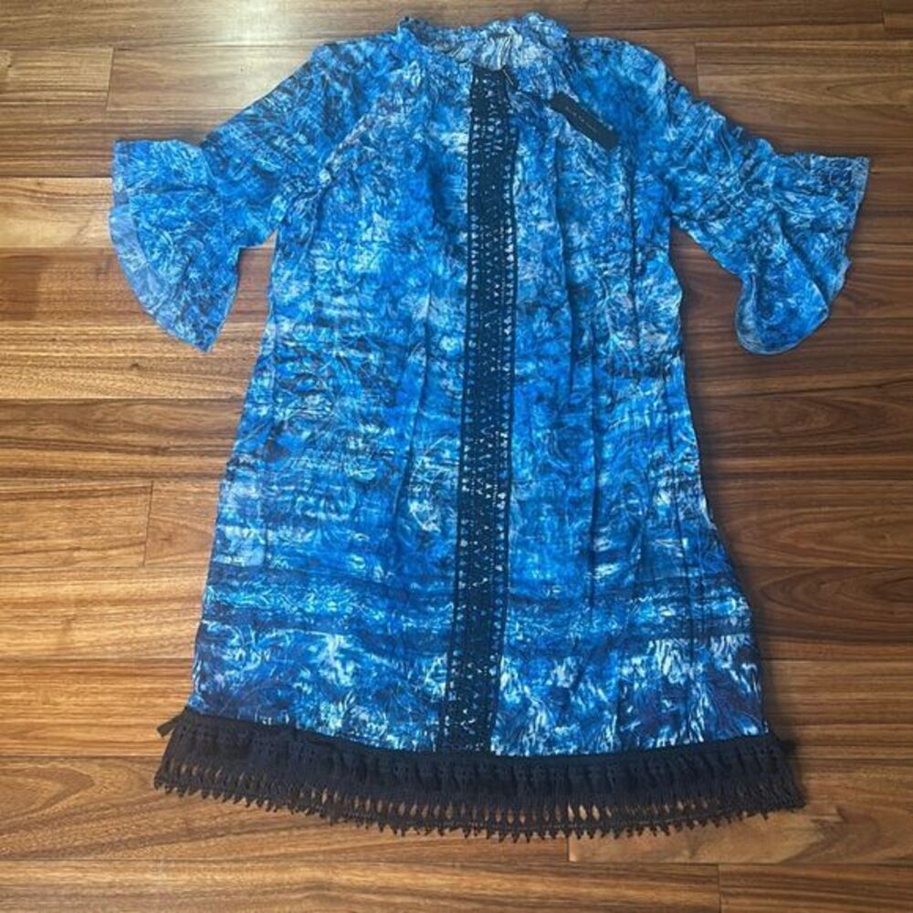 Elie‎ Tahari Women's silk Rayna Dress layered summer night out dress